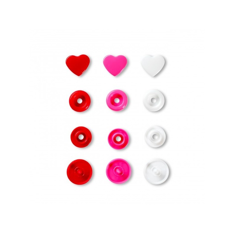 Boutons Pression Color Snaps Coeurs Prym Love Mercerie Floriane