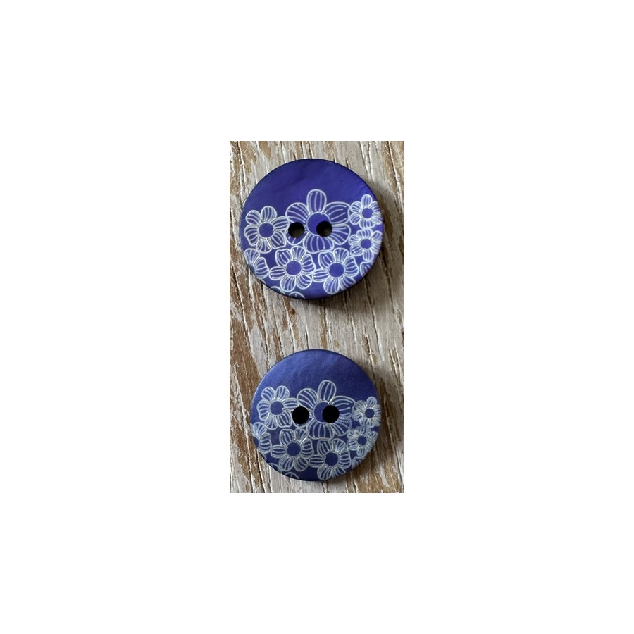 Bouton Fleurs Violet 15 Et 18 Mm Mercerie Floriane