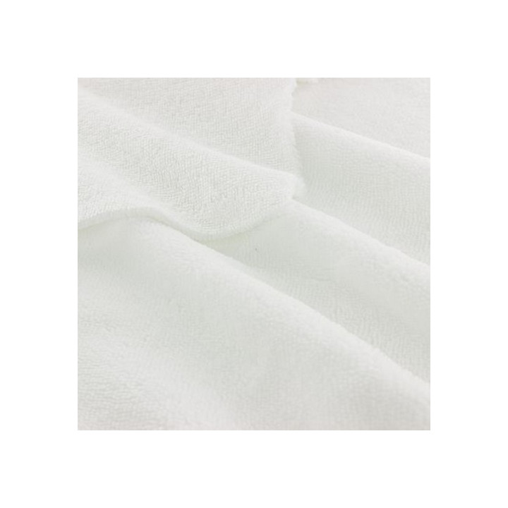  Tissu  ponge microfibre de  bambou  blanc  Mercerie Floriane
